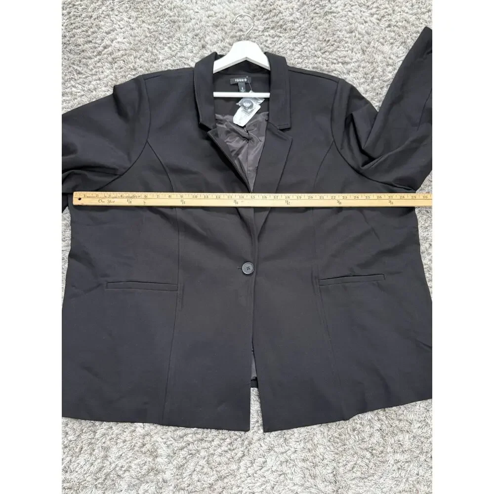Torrid Womens Black Blazer Jacket Single Button Plus Size 6X Workwear Office NWT